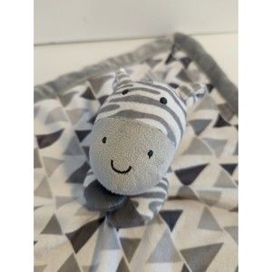 Lullaby Lane Soft Gender Neutral Zebra Plush Lovey with Rattle Blanket